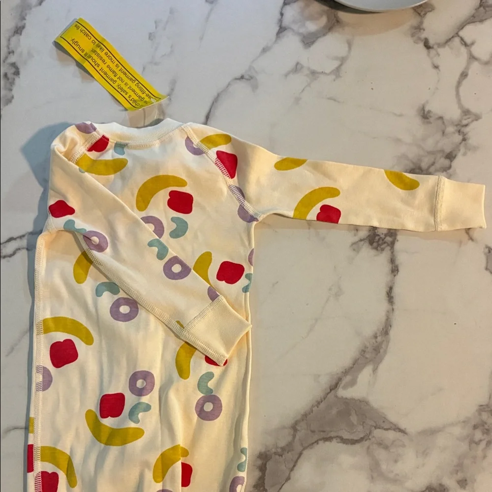 Hanna Andersson Cream Pajama Set with Yellow, Red, Purple & Teal Fruit Print